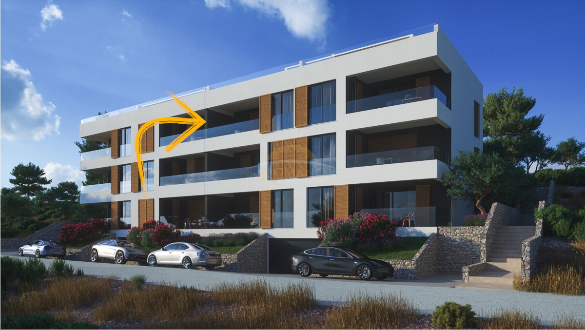 Attico con due camere da letto con vista mare e terrazza sul tetto a Čiovo, zona Salduna vicino al campeggio Rožac - 72 m2 + 85 m2 terrazza sul tetto